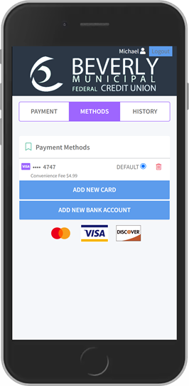 Add your payment messagepay account payment method screen